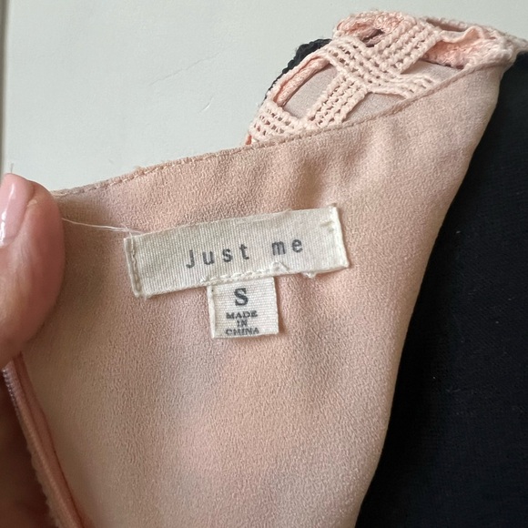 Just Me Blush Pink Basket Weave Mini Dress size Small - Picture 8 of 8